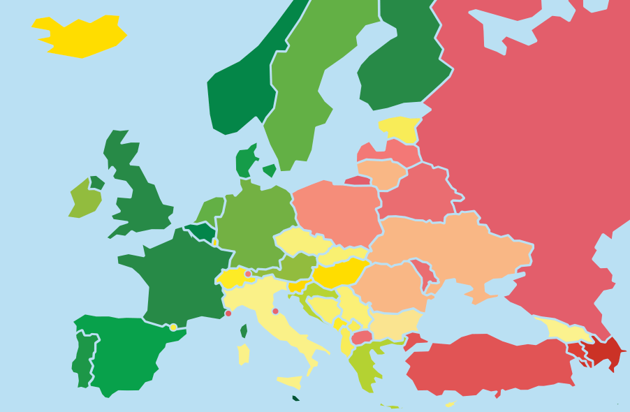 Опубликовано исследование «Rainbow Europe 2018» о положении ЛГБТ-сообщества в&nbsp;Европе